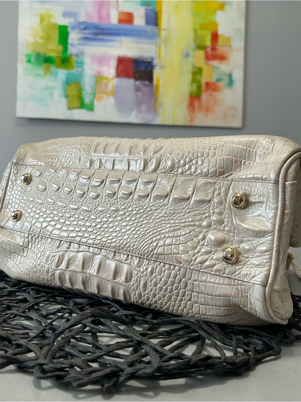 Brahmin Elisa Cava Melbourne Leather Satchel / Shoulder Bag - Picture 11 of 13